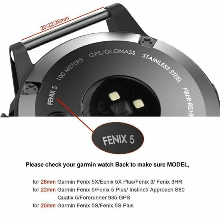 Für Garmin Fenix 8 47mm / E 47mm Lederarmband 22mm mit Ziernähten - Schwarz