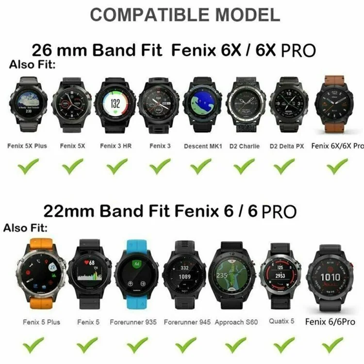 Für Garmin Fenix 8 47mm / E 47mm Lederarmband 22mm mit Ziernähten - Schwarz