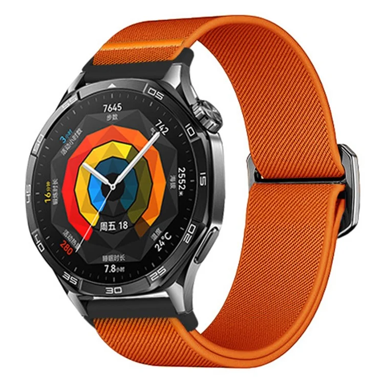 20mm Universal Replacement Watch Band Elastic Nylon Braided Strap - Orange