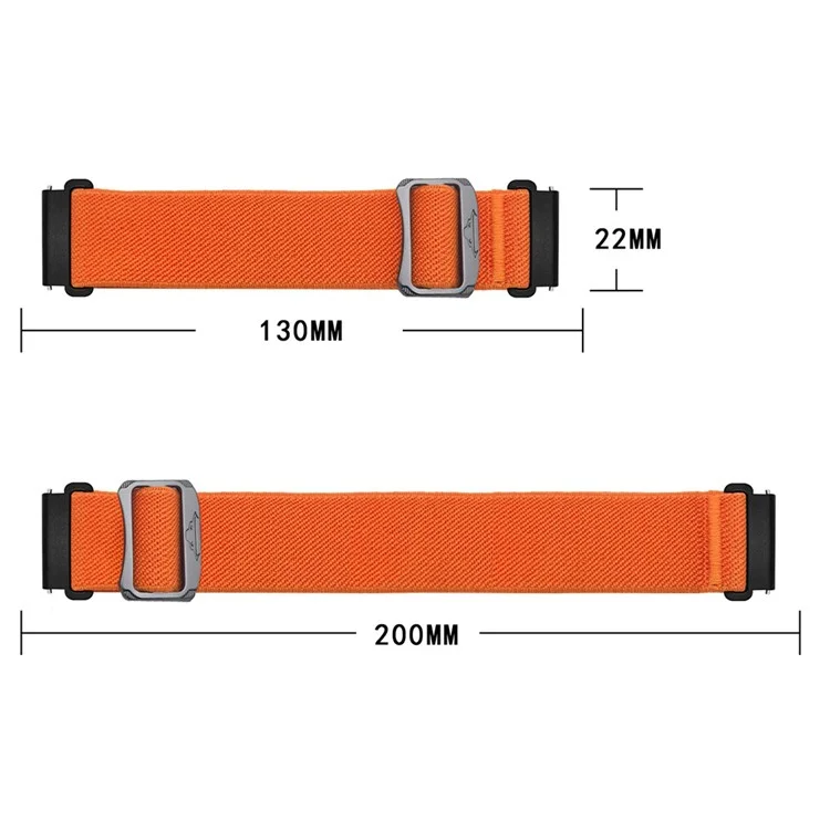 20mm Universal Replacement Watch Band Elastic Nylon Braided Strap - Orange