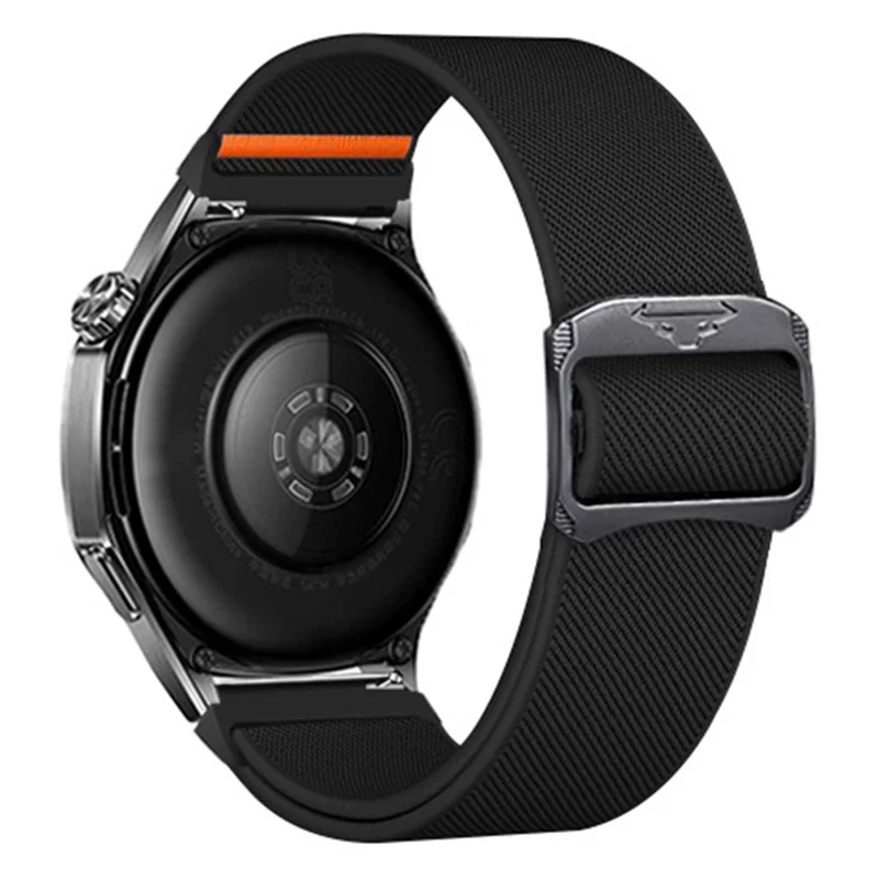 22mm Watch Band For Huawei Watch GT 5 Pro 46mm  /  GT 5 46mm  /  GT 4 46mm Elastic Nylon Braided Strap - Black