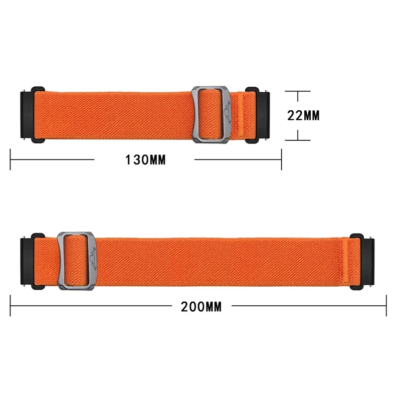 22mm Watch Band For Huawei Watch GT 5 Pro 46mm  /  GT 5 46mm  /  GT 4 46mm Elastic Nylon Braided Strap - Black