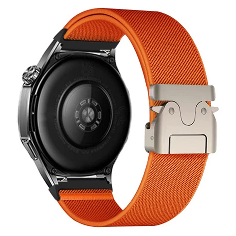 Correa de Reloj de 22 mm para Huawei Watch GT 5 Pro 46 mm / GT 5 46 mm / GT 4 46 mm Correa Elástica de Nailon Trenzado con Hebilla de Cabeza de Toro y Paraguas - Naranja