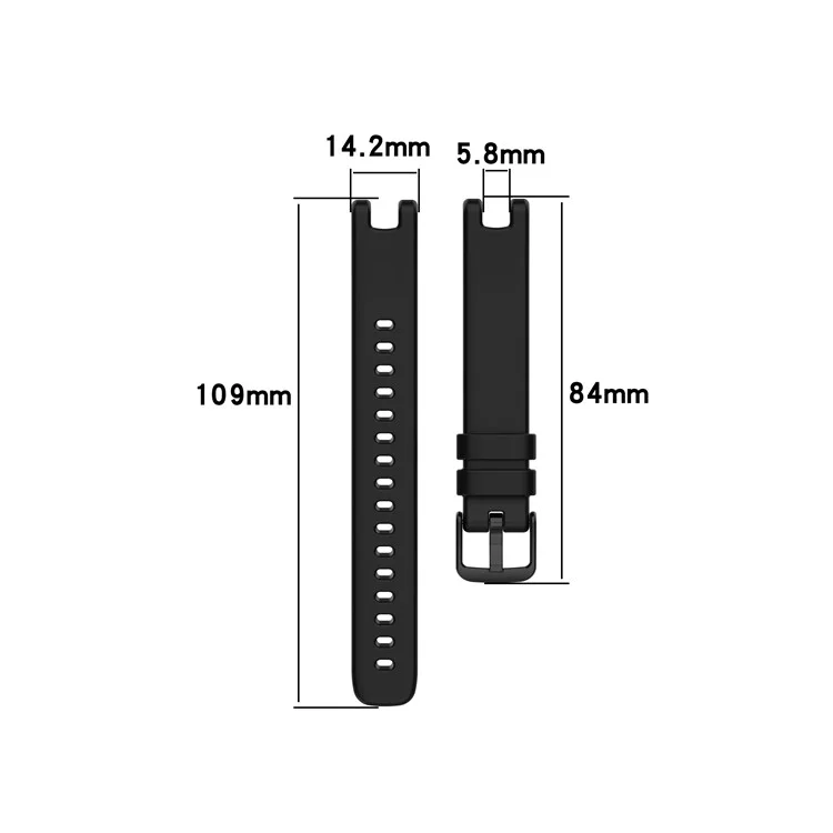 Solid Color Silicon Watch Band Ersatzstrap Mit Werkzeugen Für Garmin Lily - Schwarz