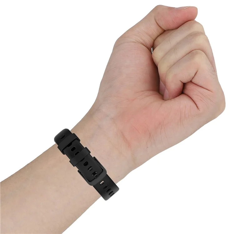 Solid Color Silicone Watch Band Replacement Watchstrap with Tools for Garmin Lily - Black