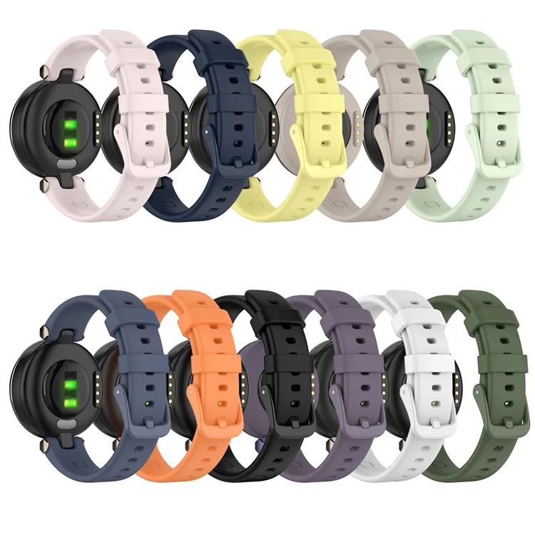 Watchstrap de Remplacement de la Montre en Silicone de Couleur Unie Avec Outils Pour Garmin Lily - le Noir