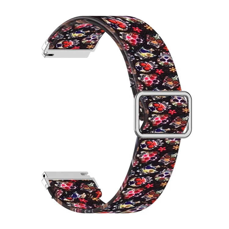 20mm Nylon Watch Band Replacement Watchstrap for Samsung Galaxy Watch Active/Active 2 - Colorful Skull