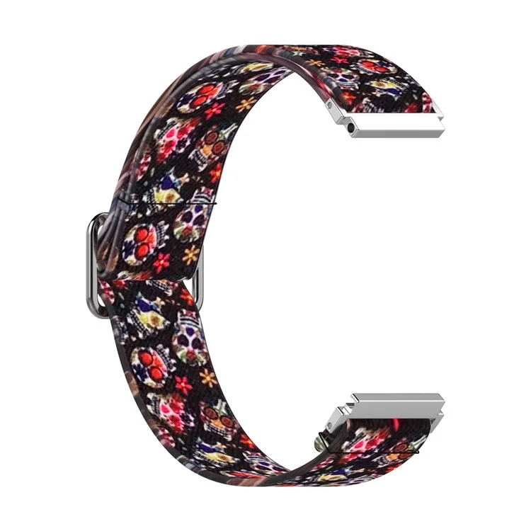 20mm Nylon Watch Band Replacement Watchstrap for Samsung Galaxy Watch Active/Active 2 - Colorful Skull