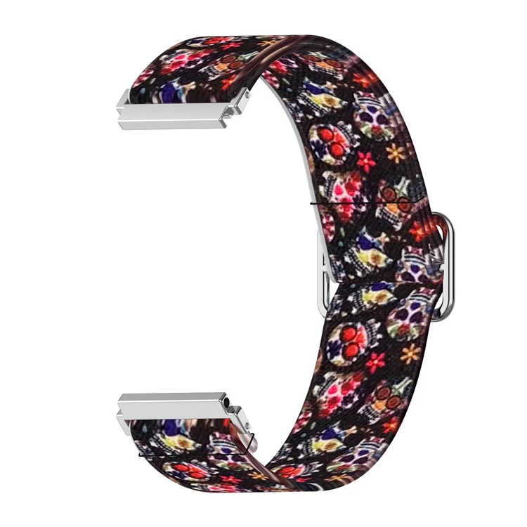 20mm Nylon Watch Band Replacement Watchstrap for Samsung Galaxy Watch Active/Active 2 - Colorful Skull