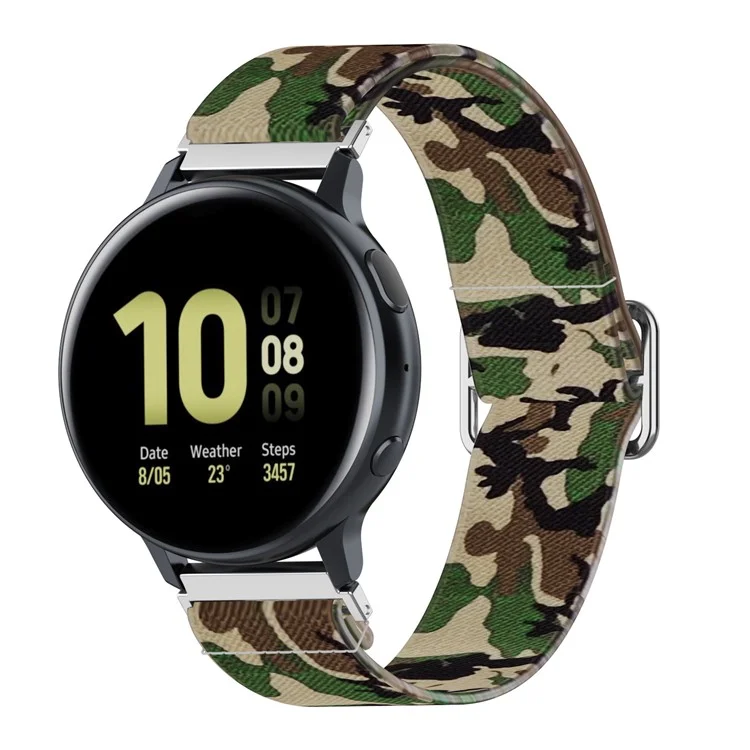 22 mm Uhrenarmband Ersatzriemen aus Nylon für Samsung Galaxy Watch3 45 mm / Huawei Watch GT 2 Pro - Tarngrün