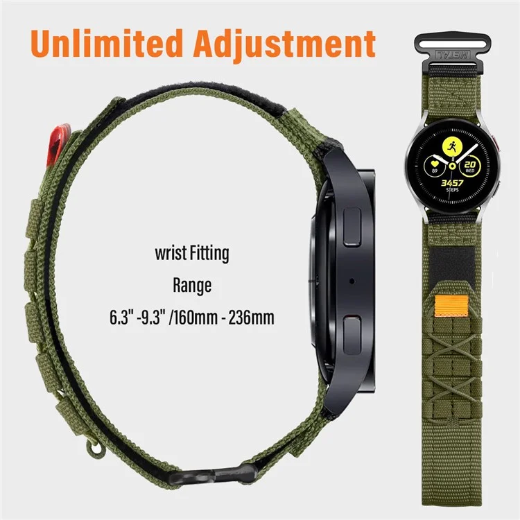 22mm Armband für Samsung Galaxy Watch 46mm / Watch3 45mm / Huawei Watch GT 5 Pro 46mm / GT 5 46mm Nylon Gewebtes Magnetverschluss Armband - Armeegrün
