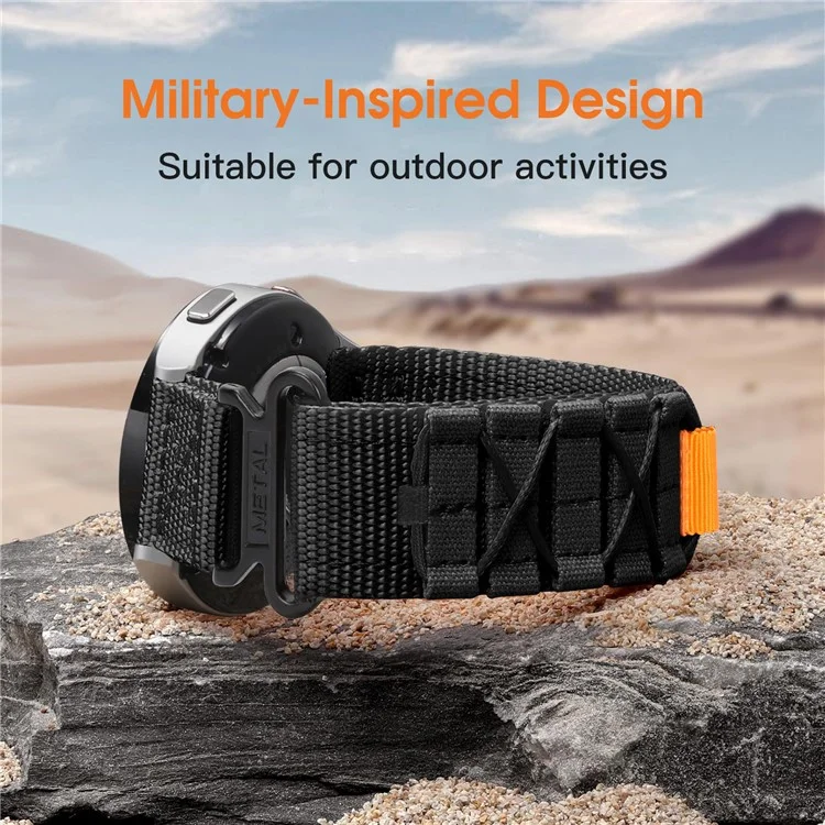 22mm Armband für Samsung Galaxy Watch 46mm / Watch3 45mm / Huawei Watch GT 5 Pro 46mm / GT 5 46mm Nylon Gewebtes Magnetverschluss Armband - Armeegrün