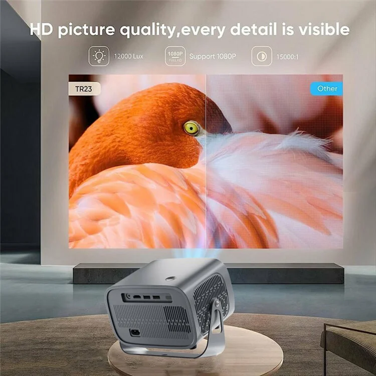 A10 720P (1280x720) Portable Projector Home Min Electric Focus Adjustment HD Projector - UK Plug