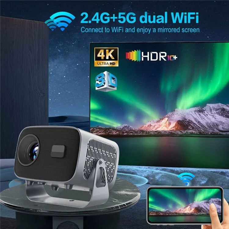 A10 720P (1280x720) Portable Projector Home Min Electric Focus Adjustment HD Projector - UK Plug