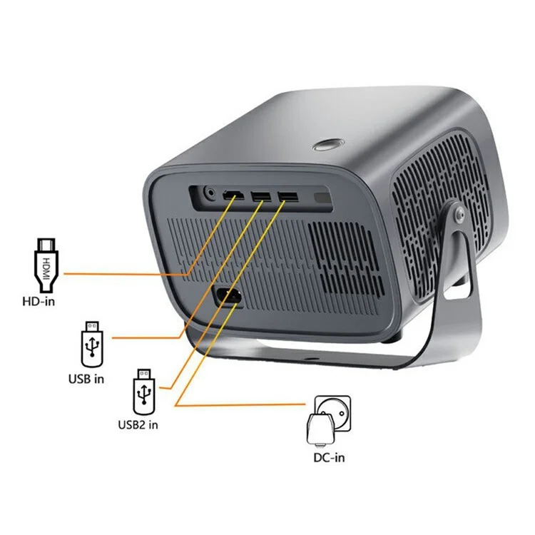 A10 720P (1280x720) Portable Projector Home Min Electric Focus Adjustment HD Projector - UK Plug