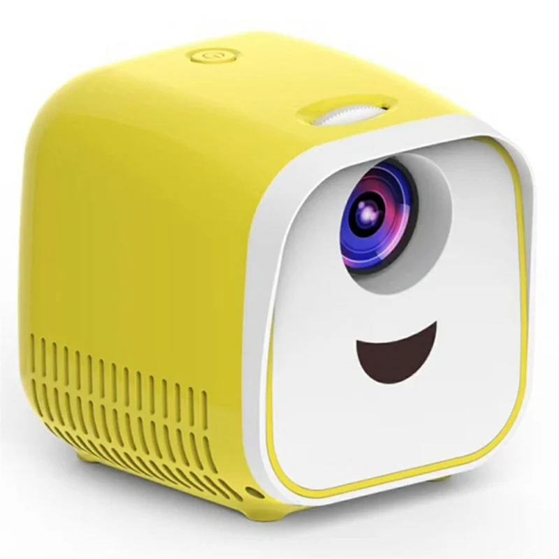 L1 Mini Projector for Kids Portable LED Projector with Built-in Speaker Home Entertainment Device - Yellow  /  EU Plug