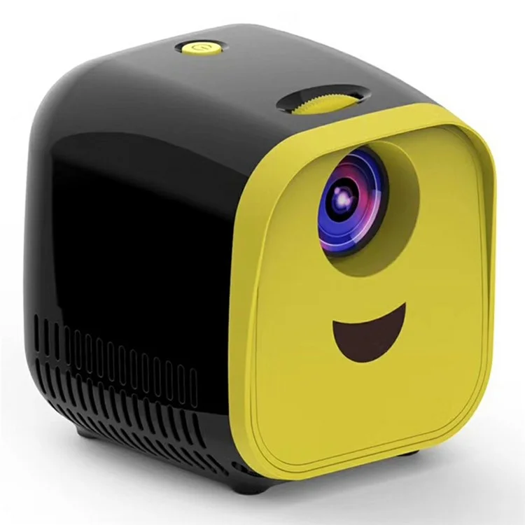 L1 Mini Projector for Kids Portable LED Projector with Built-in Speaker Home Entertainment Device - Black  /  EU Plug
