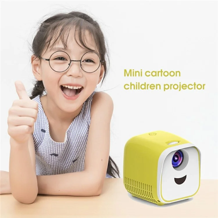 L1 Mini Projector for Kids Portable LED Projector with Built-in Speaker Home Entertainment Device - Black  /  EU Plug