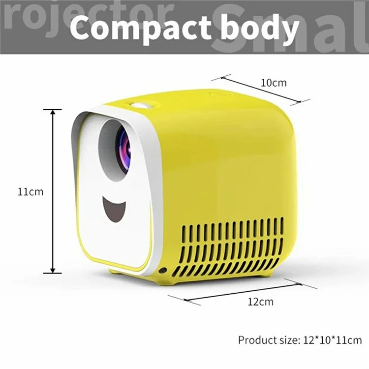 L1 Mini Projector for Kids Portable LED Projector with Built-in Speaker Home Entertainment Device - Black  /  UK Plug