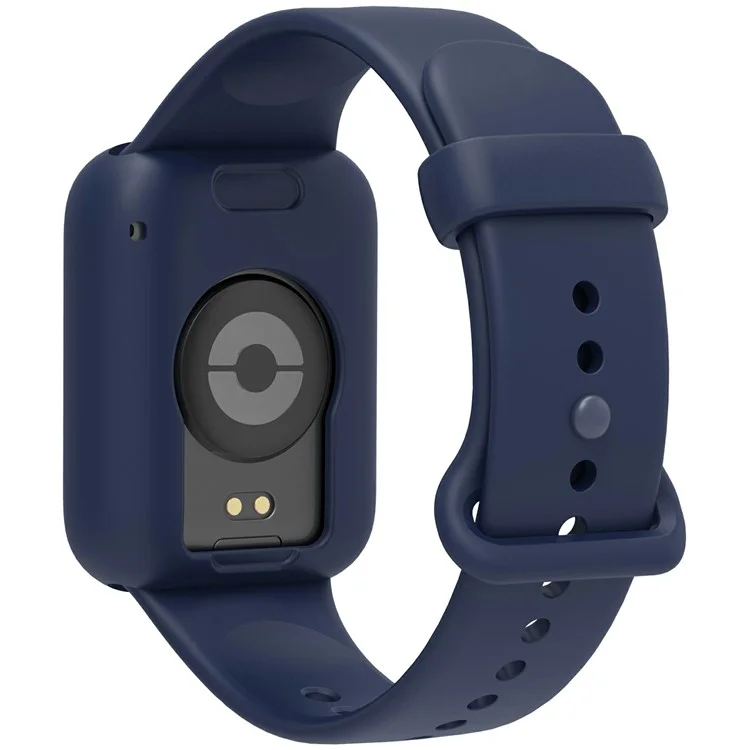 For Xiaomi Smart Band 9 Pro Silicone Replacement Strap Watch Band with Protective Case - Dark Blue