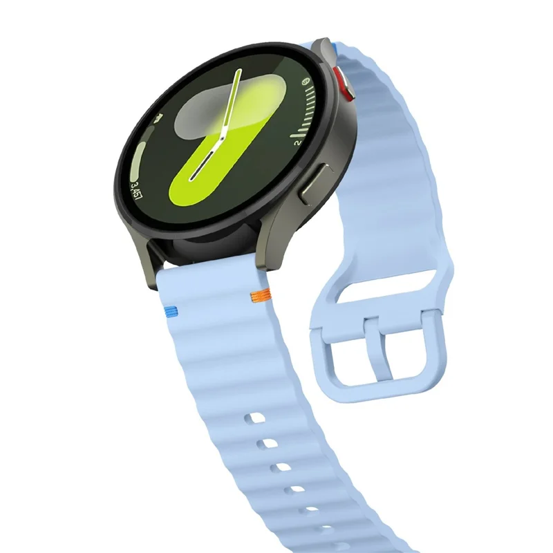 Watch Band For Garmin Vivomove 3 / Samsung Galaxy Watch3 41mm / Huawei Watch GT 2 42mm , 20mm Silicone Strap with Wave Pattern - Baby Blue