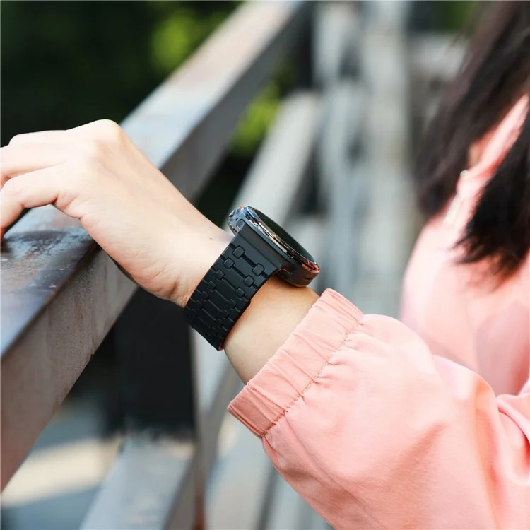 Correa para Samsung Watch Ultra 47mm con Doble Color de Silicona Magnética Resistente - Negro + Naranja