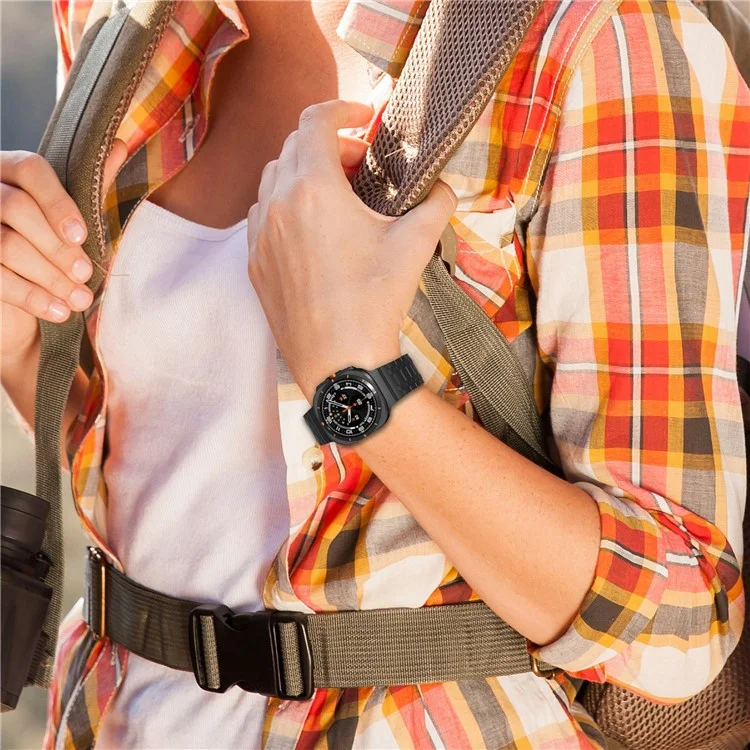 Correa para Samsung Watch Ultra 47mm con Doble Color de Silicona Magnética Resistente - Negro + Naranja