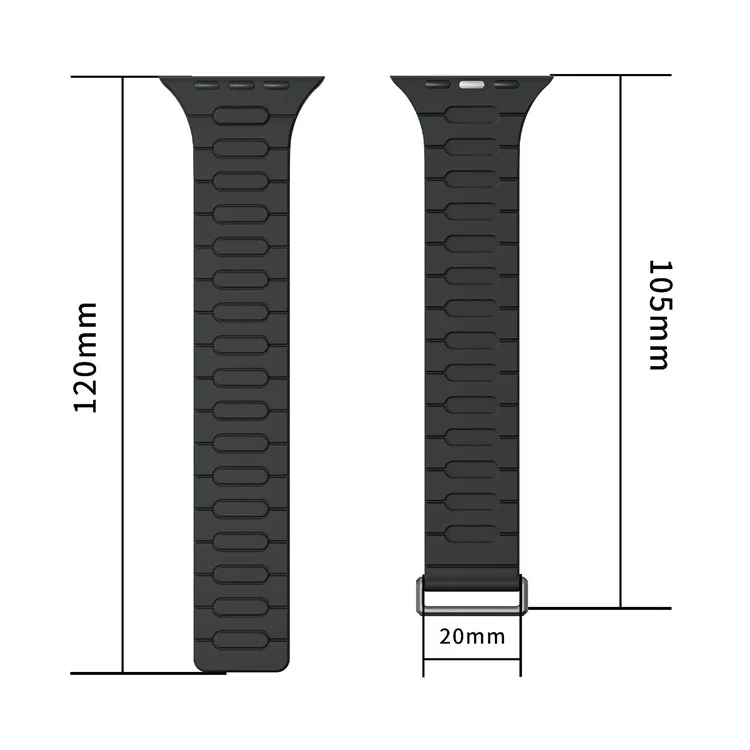 Correa Deportiva de Silicona Magnética AP para Apple Watch Series 10 Ultra 9 8 7 SE 6 5 4 3 2 1 de 46mm 49mm 45mm 44mm 42mm - Negro