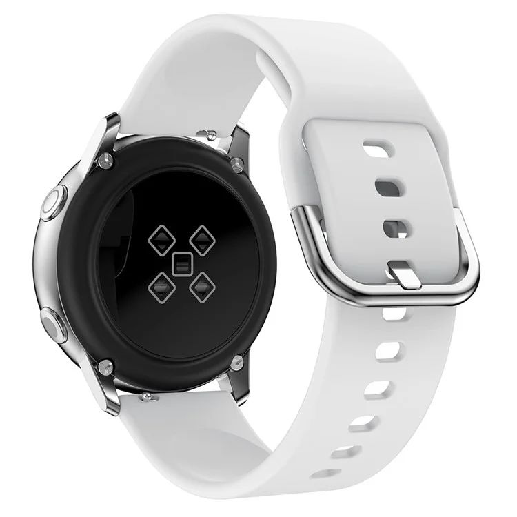 Relógio de Silicone de 20 mm Substituição de Cinta Para Samsung Galaxy Watch4 Classic 46mm 42mm/relógio 44mm 40mm/relógio Ativo 2/Garmin Vivomove3 - Branco