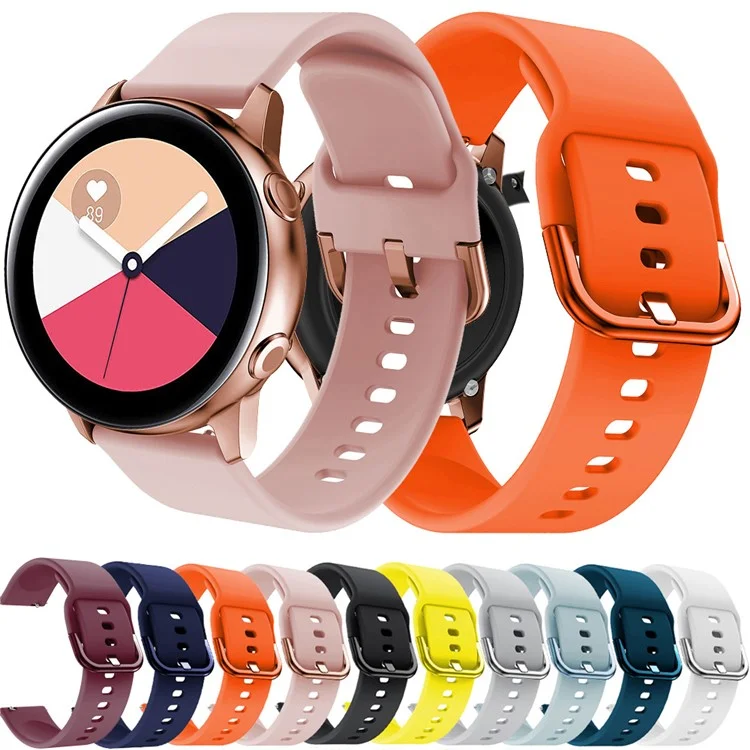 Relógio de Silicone de 20 mm Substituição de Cinta Para Samsung Galaxy Watch4 Classic 46mm 42mm/relógio 44mm 40mm/relógio Ativo 2/Garmin Vivomove3 - Branco