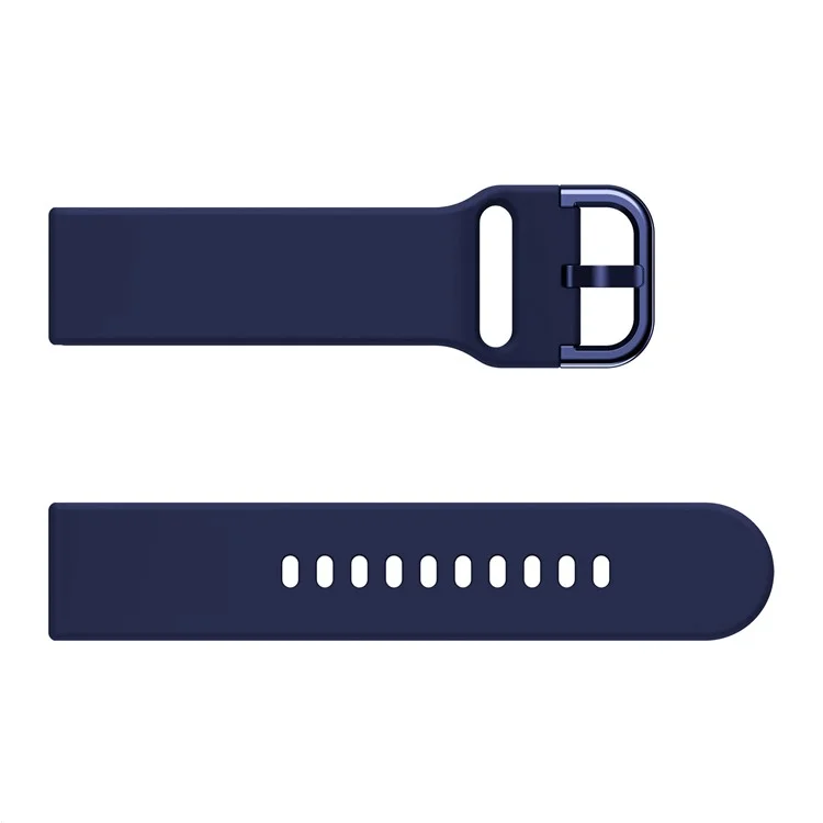 20mm Silicone Watch Band Strap Replacement for Samsung Galaxy Watch4 Classic 46mm 42mm/Watch4 44mm 40mm/Watch Active 2/Garmin Vivomove3 - Midnight Blue