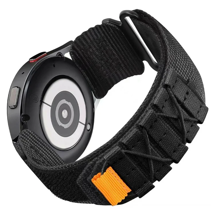 For Samsung Watch7 44mm 40mm / Huawei Watch GT 3 42mm Nylon Strap 20mm Replacement Band - Black