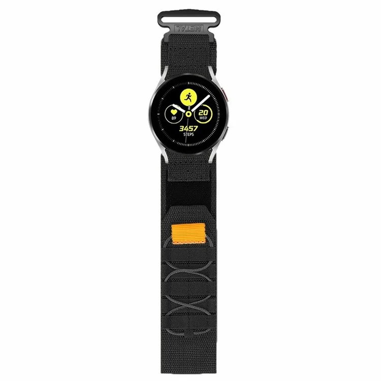 For Samsung Watch7 44mm 40mm / Huawei Watch GT 3 42mm Nylon Strap 20mm Replacement Band - Black