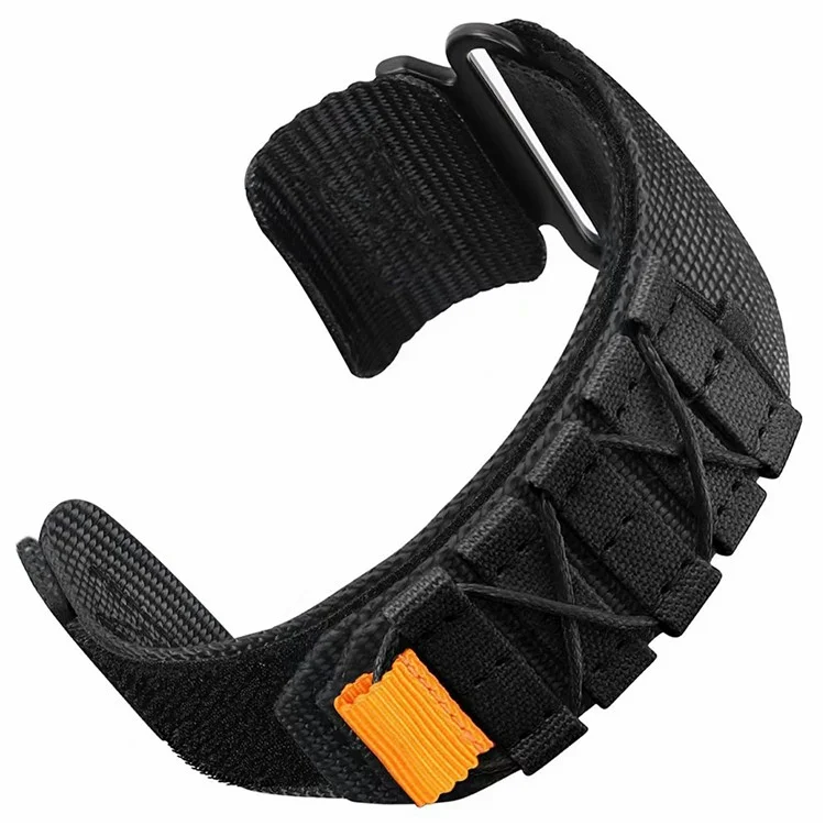 For Samsung Watch7 44mm 40mm / Huawei Watch GT 3 42mm Nylon Strap 20mm Replacement Band - Black