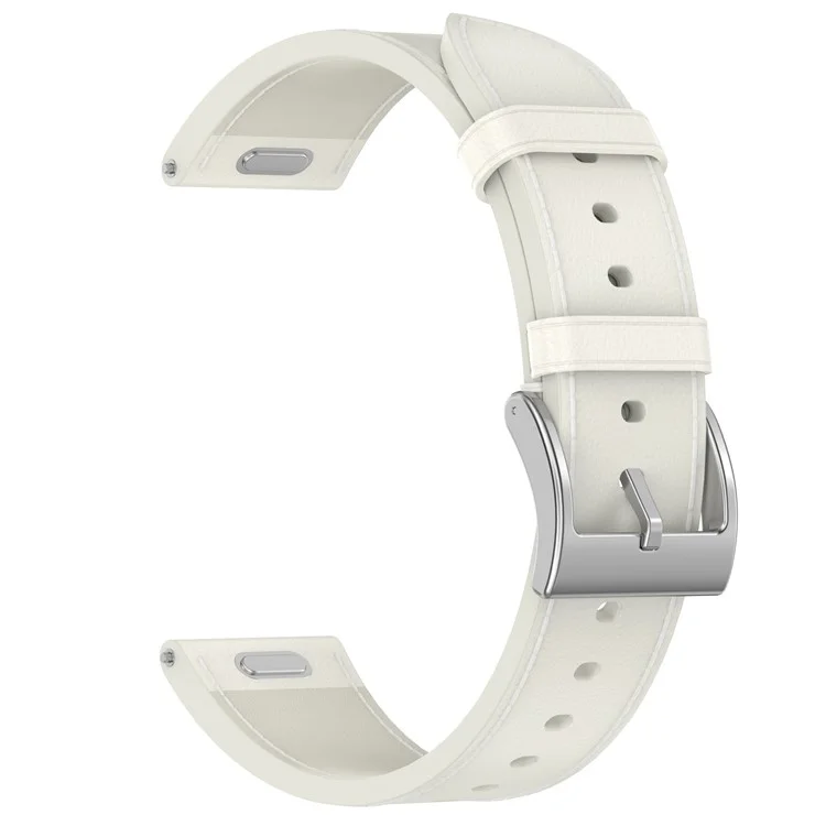 Für Samsung Huawei Huami Garmin Smartwatch Band 20mm Universal Oberes Rindsleder Armband - Weiß