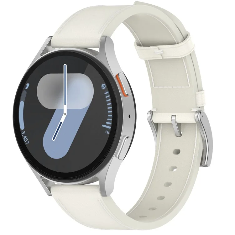 Für Samsung Huawei Huami Garmin Smartwatch Band 20mm Universal Oberes Rindsleder Armband - Weiß