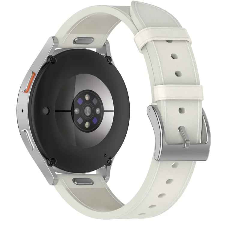 Für Samsung Huawei Huami Garmin Smartwatch Band 20mm Universal Oberes Rindsleder Armband - Weiß