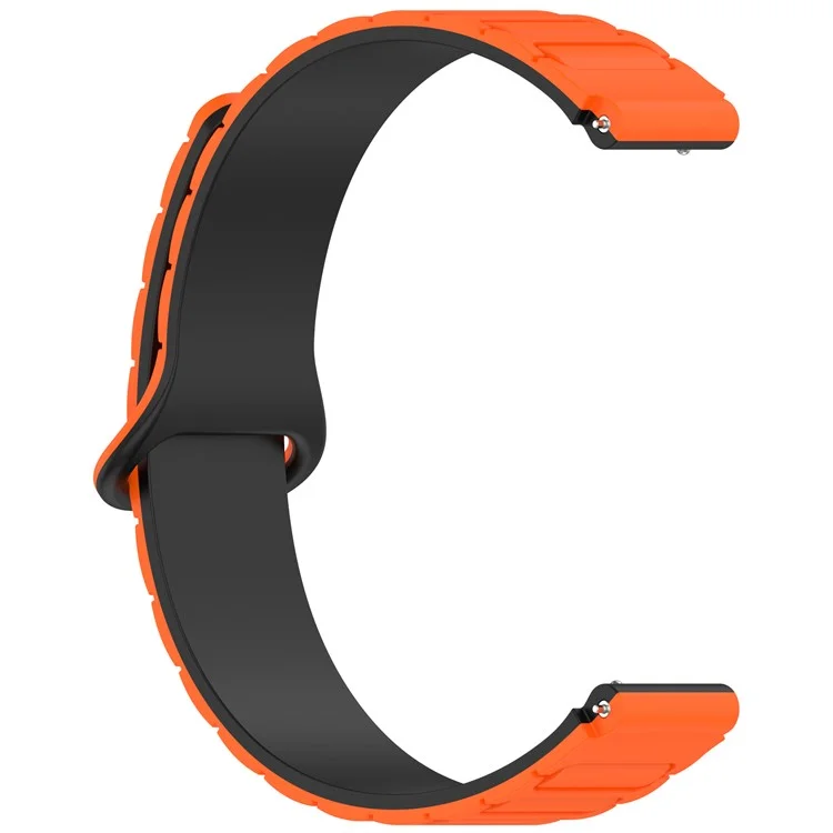 Bracelet magnétique en silicone pour Xiaomi Smart Band 9 NFC / 9 / 8 NFC / 8 Bracelet de remplacement avec connecteurs - Orange+Noir