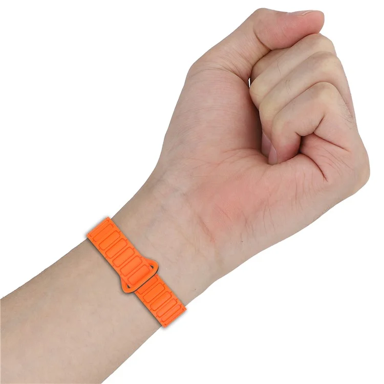 Magnetic Silicone Strap for Xiaomi Smart Band 9 NFC / 9 / 8 NFC / 8 Replacement Wristband with Connectors - White+Blue