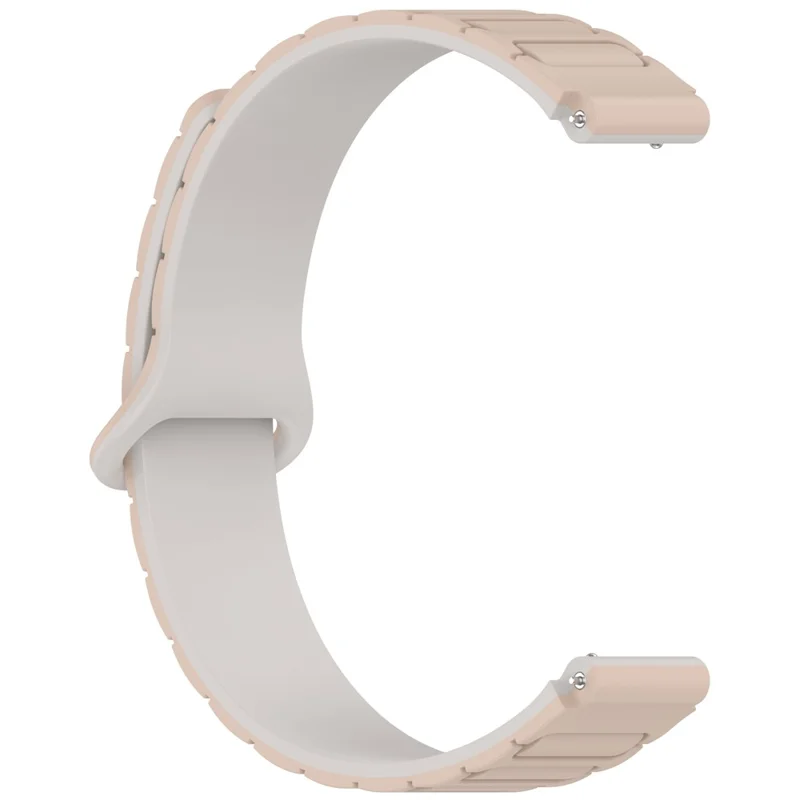 Magnetic Silicone Strap for Xiaomi Smart Band 9 NFC / 9 / 8 NFC / 8 Replacement Wristband with Connectors - Milk Tea+White