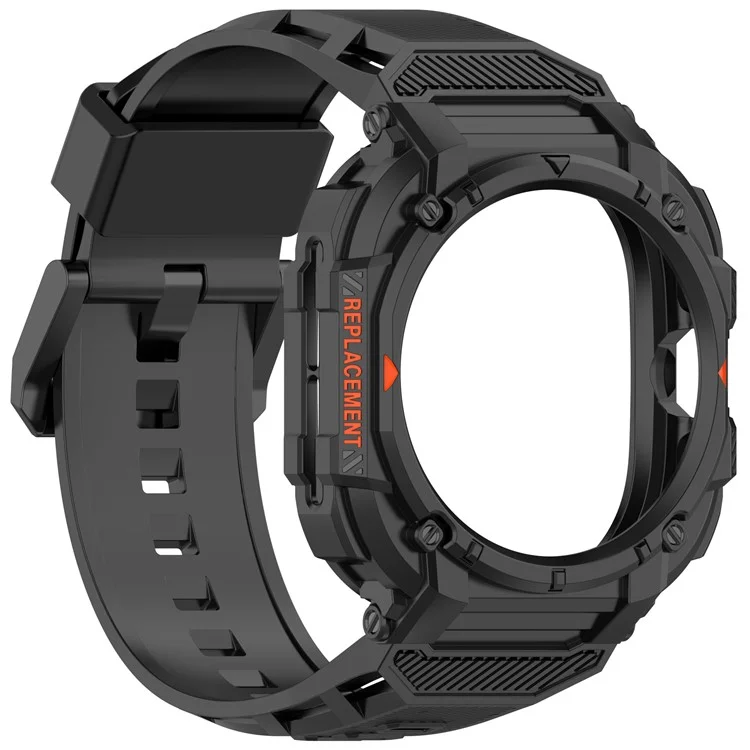 Pour Samsung Galaxy Watch Ultra 47mm Bracelet de montre TPU Blindé Antichoc avec Boîtier Intégré - Noir