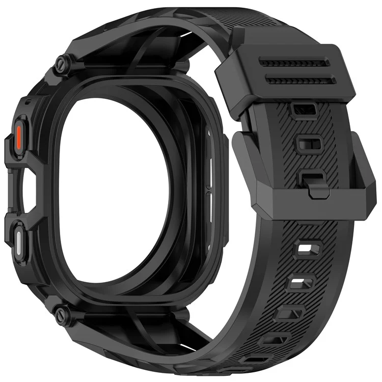 Pour Samsung Galaxy Watch Ultra 47mm Bracelet de montre TPU Blindé Antichoc avec Boîtier Intégré - Noir