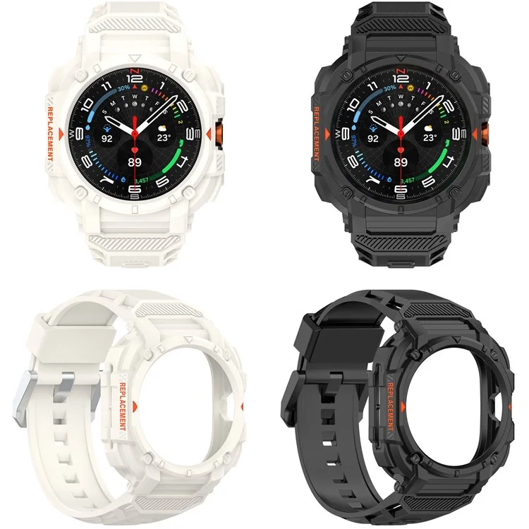 Pour Samsung Galaxy Watch Ultra 47mm Bracelet de montre TPU Blindé Antichoc avec Boîtier Intégré - Noir