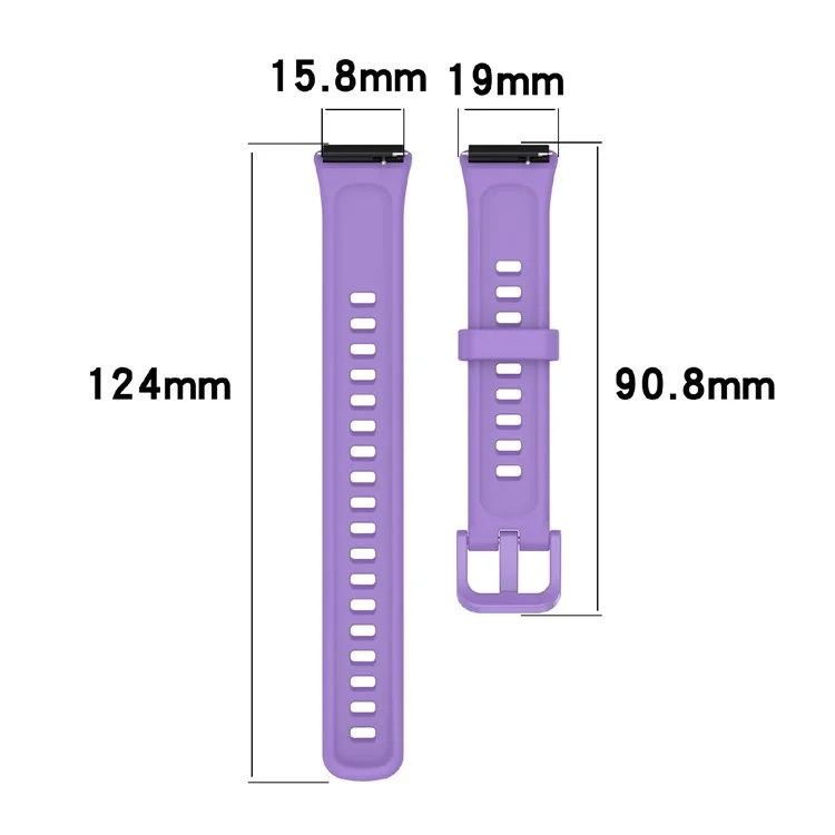 For Huawei Band 7 Silicone Watch Band Solid Color Replacement Strap - Black