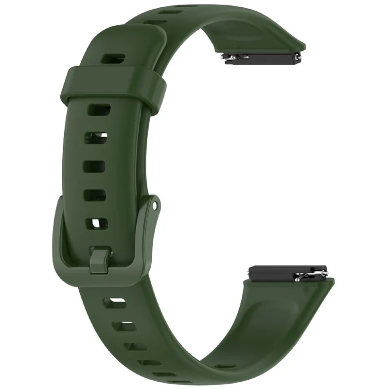 For Huawei Band 7 Silicone Watch Band Solid Color Replacement Strap - Army Green