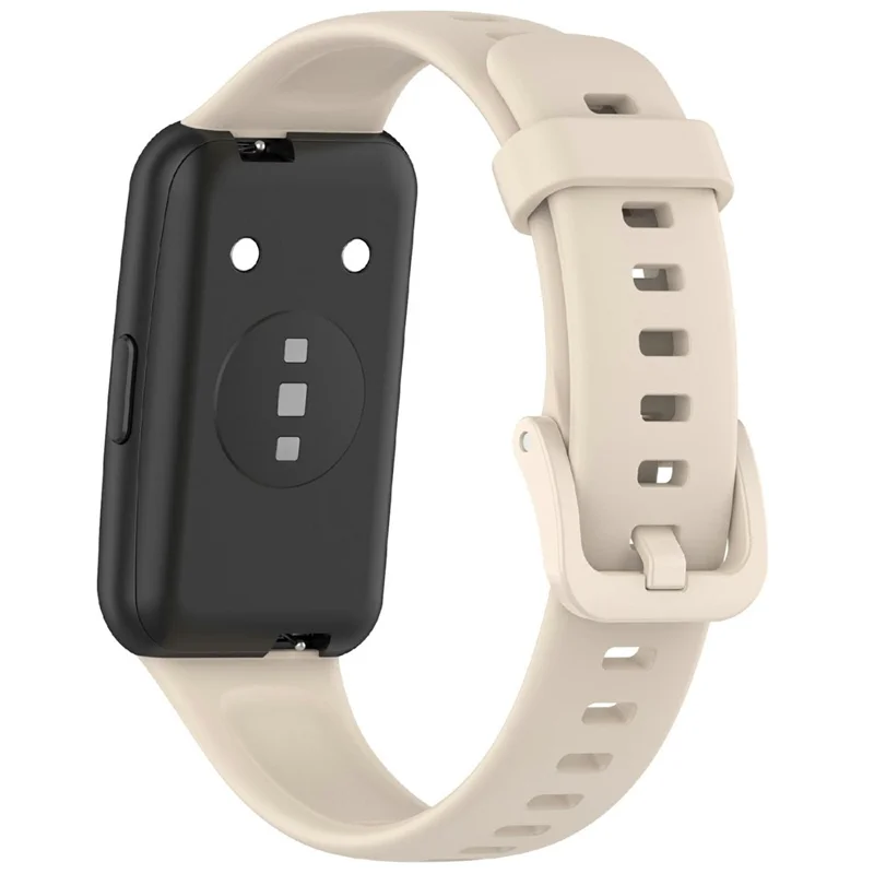 For Huawei Band 7 Silicone Watch Band Solid Color Replacement Strap - Beige