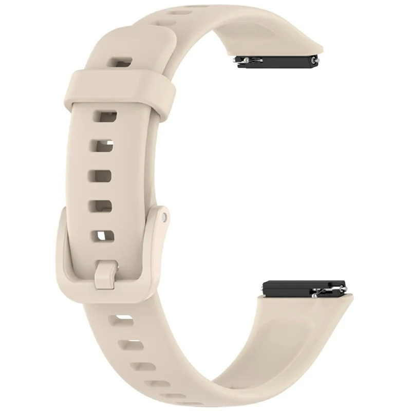 For Huawei Band 7 Silicone Watch Band Solid Color Replacement Strap - Beige