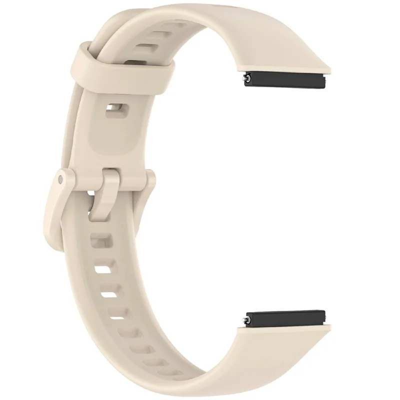 For Huawei Band 7 Silicone Watch Band Solid Color Replacement Strap - Beige