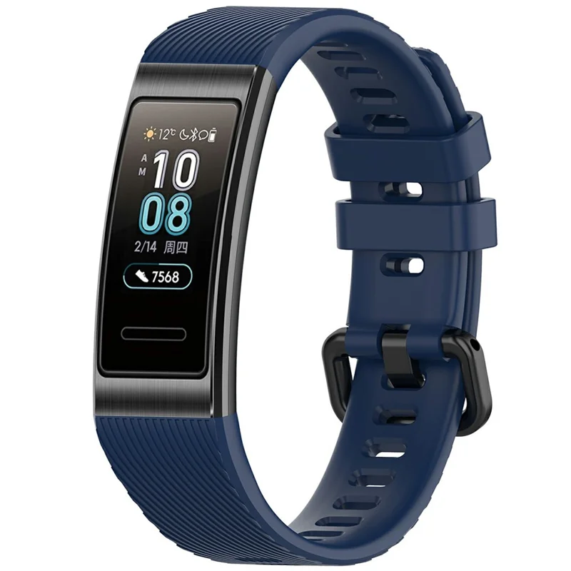 Correa de repuesto ajustable de silicona para Huawei Band 4 Pro TER-B29S / 3 Pro (talla única) - Azul medianoche