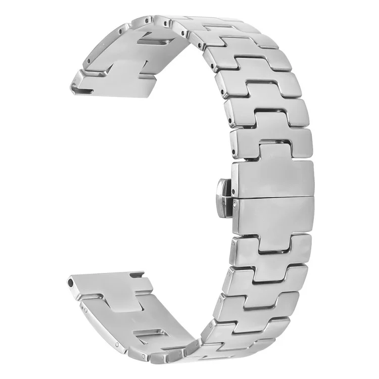 For Huawei Watch Ultimate Replacement Strap H-Type Butterfly Clasp Stainless Steel Watch Band Silver